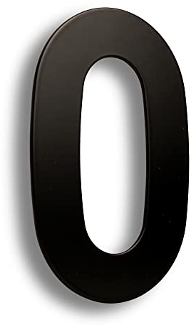 HASWARE 304 acier inoxydable moderne numéro de maison revêtement en poudre noire élégant porte Alphabet Plaque rue décor à la maison (0, 8 Inch Black)