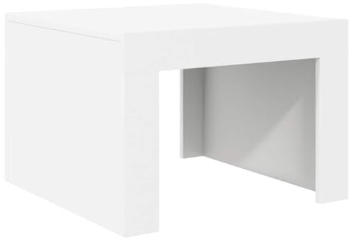 vidaXL Mesa de Centro Madera contrachapada Blanco 50x50x35 cm