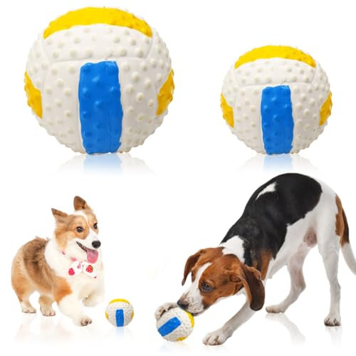 Koonafy 2pcs Hundespielzeug Ball, Interaktive Hundebälle, Langlebig Hundespielzeug, Dog Ball Toy, Hundespielzeug Intelligenz, Hundeball für Hündchen und Katze in Groß, Mittel