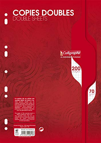 Calligraphe 5616AMZC - Packung mit 2x 100 Kanzleibogen Calligraphe, 70g, DIN A4 21x29,7 cm, kariert, 1 Pack
