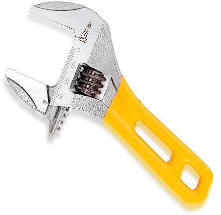 Sharp-tec Adjustable Spanner 6-inch/150mm | Stubby Slim Thin Plumbers Wrench, Max-Opening 34mm Wide Jaw, For Basin Waste Under Sink, Plumbing Hand Tool