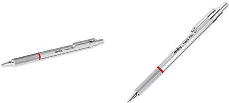 rOtring Rapid PRO Kugelschreiber | Mittlere Linienbreite | Silber Rapid PRO Druckbleistift | 0,7 mm | Silberfarbener Schaft