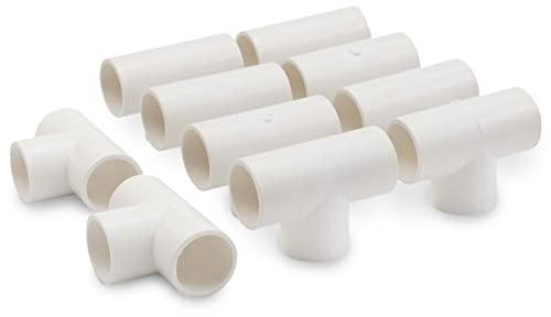 Bwintech 10 Pcs 20MM (1/2) 3-Wege T-Stück-Schlupf-Verbindungsstück PVC-U Fitting Ellbogen Kupplungs-Verbindungsstück Garten Wasser Rohrverbindung