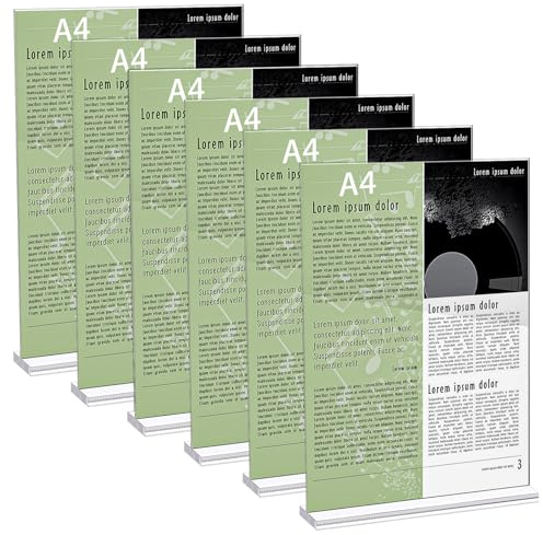 Yoosso Espositore da tavolo, formato A4, in acrilico, per pubblicità, menu, foto (21 x 29,7 cm)