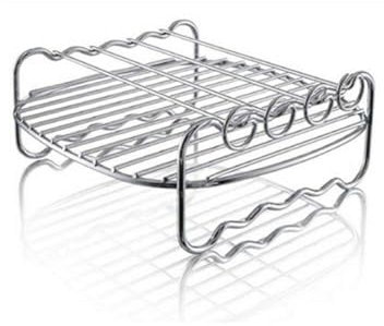 Air Fryer Rack-_HD9904/00 Doppelschicht-Regalspieß RackAir Fryer Grill mit Spießen Zubehör Mehrzweck-Edelstahl Airfryer Grillrost (20 cm fünf Nadeln) (Φ17,8 cm)