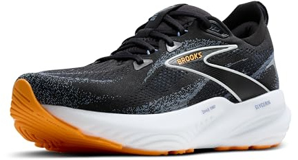 Brooks Men’s Glycerin 22 Neutral Running Shoe - Black/Country Blue/Orange Pop - 12 Medium
