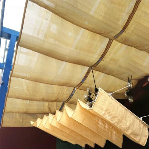 Voile D'ombrage Hdpe Shade Net Sunshade Sail 2x2m 3x3m 4x4m, Toile D'ombrage Respirante pour Patio et Pergola, Toile de Protection Solaire Rétractable à Vagues, Terrasse Extérieure ( Color : W x L , S