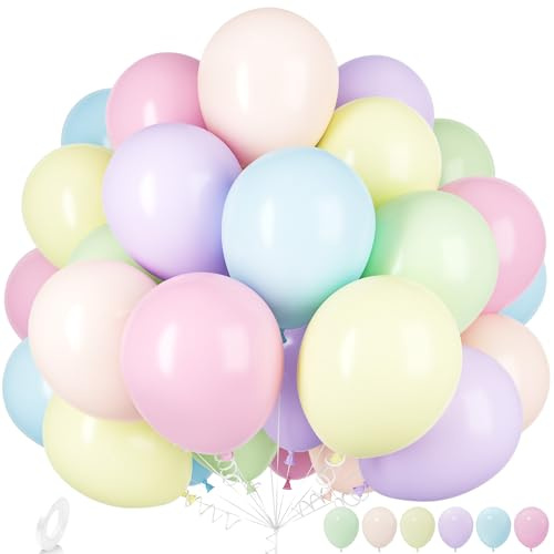 Ousuga Ballons Pastel, Paquet de 30 Ballons Couleurs Pastel Arc-en-ciel en Latex 12 Pouces 30,5 cm Ballon pour Femmes Garçons Filles Fête d'Anniversaire Mariage Baptême Douche Baby Shower Décorations