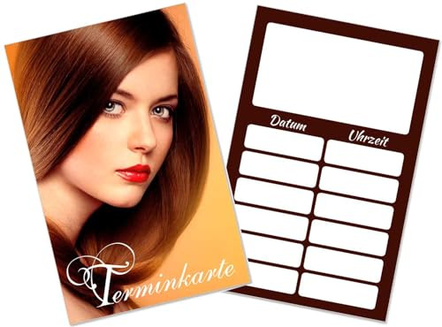 250 Terminkarten für Friseur Haarstudio Coiffeur Hairstylist Frisör, UV-Lack, Inkl. Kartenspender