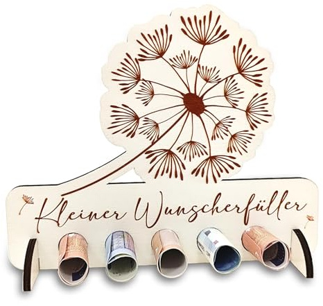 Wunscherfüller Geldgeschenk Weihnachten Holz - Originelle Pusteblume Geldgeschenke Verpackung - Geldgeschenke Geburtstag, Weihnachten, Jugendweihe - Personalisiertes Geschenke für Männer Frauen