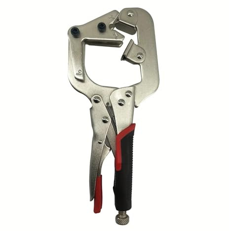YBKWTA 10-Inch Welding Pipe Plier Clamp Fast Release C-Clamp Locking with Large V-Pads