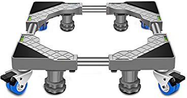 Base universal para lavadora, 4 ruedas dobles, 4/8 patas, soporte ajustable para secadora y refrigerador, longitud y ancho de 45-65 cm, bandeja de suelo con aire acondicionado