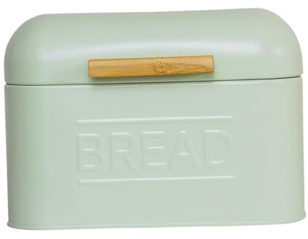 Ioensy Iron Bread Box, Countertop Pastry Kitchen Storage Countertop Vintage Counter Bread Box Bread Bin for Kitchen Counter Pantry, light Green