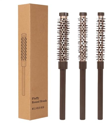 Small Round Hair Brush, Roller Comb Brush Set, Professional Blow Drying Brushes, Heat Resistant 9.13x1.97x1.38 Inches for Styling, Lifting & Curling, Ideal for Bangs and Beard