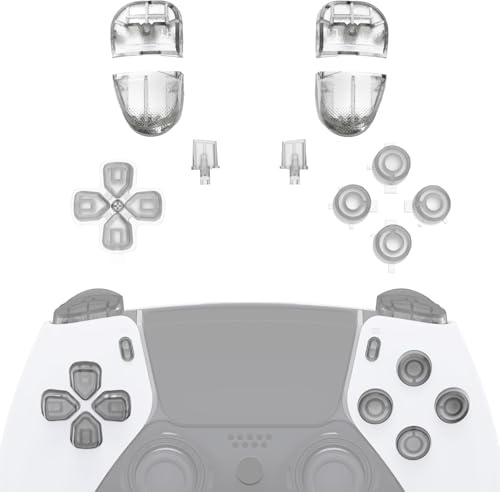 eXtremeRate Full Buttons Set für ps5 Edge Controller,DIY-Ersatz Knöpfe D-Pad/Aktion/Trigger Bumper Buttons/Share/Options/Home Tasten für ps5 Edge(Glow in Dark Grün)-KEIN Controller