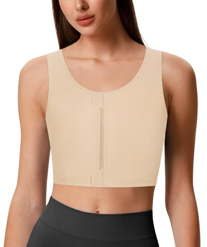 GCTBL Bröstbindare Transgeder FTM Binder Andningsbar Halv Trans Zip Binder (K, S)