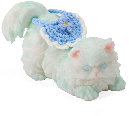 Lyreh Quetsch Spielzeug Katze, Blau Weich Katzen Squishies Sensorisches Spielzeug Stressabbau für Erwachsene und Kinder Katzenliebhaber Partygeschenk
