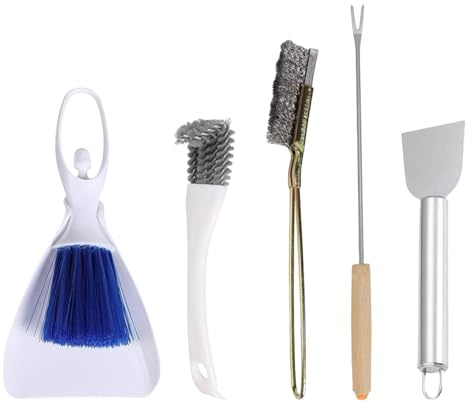 YiNLuax Set di 5 attrezzi per la pulizia della gabbia degli uccelli, spatola e spazzola in acciaio inox per una cura efficace della gabbia, set più chiaro per l'uso quotidiano