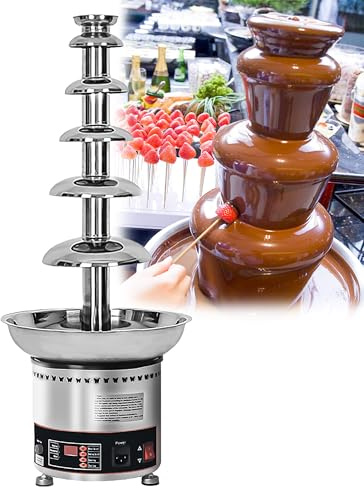 Fontaine à Chocolat Professionnelle 4 à 7 Étages - Appareil à Fondue Électrique à Température Réglable pour Chocolat, Fromage, Caramel - Idéale pour Buffet de Mariage, Événement et Réception 5 layers