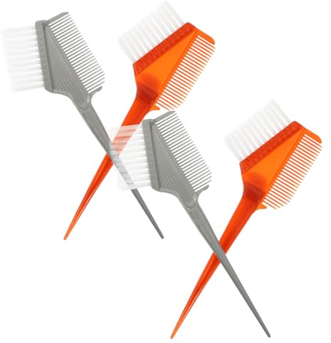 EPIGEIST Haarfärbebürsten und mit Doppelseitigem Design 4 Stück Kunststoff Faser Material Rutschfestem Griff für Friseursalons und Heimgebrauch