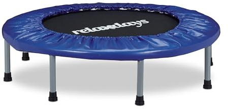 Relaxdays trampolín Interior Plegable hasta 100 kg, Deporte, Fitness, Ø 95 cm, Azul