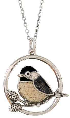 Saminey Chickadee Pine Branch Necklace, Elegant Bird-Inspired Jewelry, Nature Lover Gift