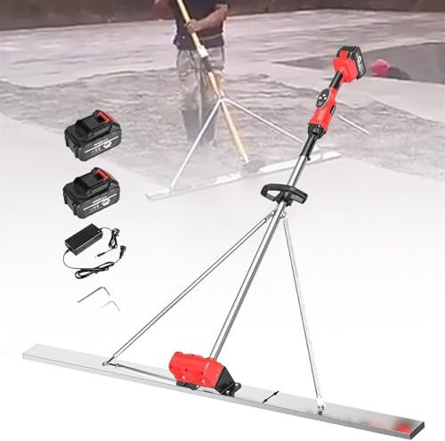 Kit Vibratoire De Chape Power Corete, Outil De Finition Corete, Règle Dameuse De Nivellement Corete Alimentée par Batterie, Machine Vibrante De Finition De Ciment De Chape éle, 2*Battery