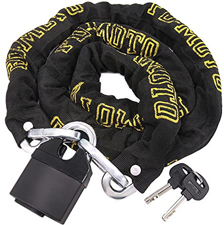 FD-MOTO 1.8M*10mm Steel Heavy Duty Motorbike Chain Lock Padlock Motorcycle Bike Scooter Bicycle Security Lock