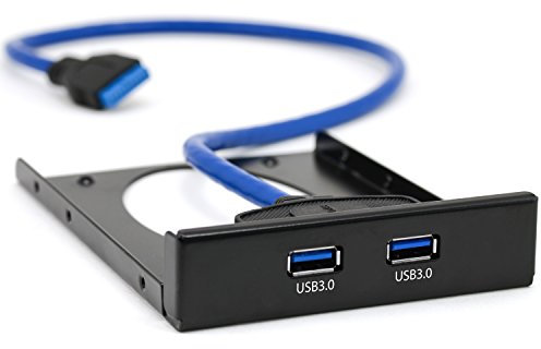 CSL - Panel Frontal USB 3.2 Super Speed para Unidades de Disco DE 3,5 Pulgadas - hasta 5 GB s - PC y Mac - Negro - retrocompatible USB 1.1 y USB 2.0