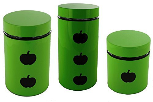 GMMH 3 er Vorratsdosenset Apfel groß Vorratsdose Vorratsbehälter Frischhaltedose Aufbewahrung Kaffeedose Glas (grün)