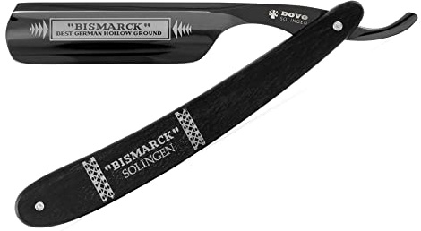 Navaja de afeitar DOVO Bismarck - Navaja de acero al carbono - 6/8 pulgadas - cabeza redonda - lomo puntiagudo - afilado completo hueco - Navaja de barbero DOVO Solingen