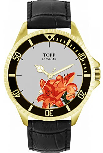 Toff London Montre Fleur de Lys Orange