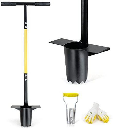 Jardineer Blumenzwiebelpflanzer 3per Set, Blumenzwiebel-Pflanzwerkzeug mit Langer Stiel und Klein zwiebelpflanzer, Gartengeräte Pflanzhilfe für Tulpen, Iris, Narzissen und Lilien