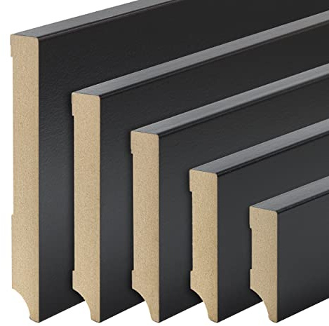 Sockelleiste MDF schwarz foliert Weimarer Profil Modern 100mm