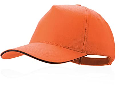 MIBANDERA Cappellino a 5 pannelli 100% cotone pettinato, con sandwich a colori e imbottitura in visiera. Fori di ventilazione ricamati e chiusura regolabile. Berretto uomo, berretti donna.