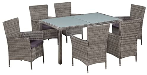 FIRBNUS Garteness-Set 150 x 90 x 75 cm Gartensessel Gartenmöbel Gartentisch mit Stühlen Esstisch mit Stühlen Gartentisch & 6 Stühle