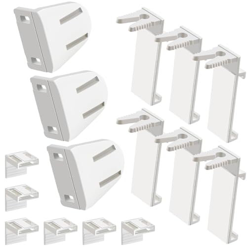 SWTYExt 6 Stück Klemmträger für Doppelrollo mit 3 Stück Rolloträger Klemmhalter für Klemmfix Rollo Halterung Rollo Ersatzteile für PVC Holz-Fenster Türflügel Seitenzugrollo Verdunkelungsrollo