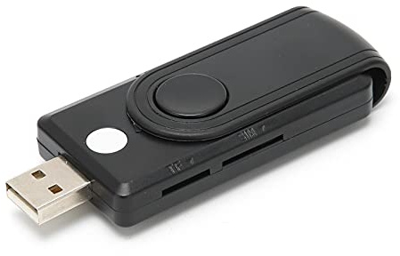 Bewinner Lecteur Multi-Cartes USB 2.0, Prise en de la Carte SD/TF/SIM, Mini Lecteur de Carte à Puce Portable CAC pour Toutes Les Cartes à Puce de