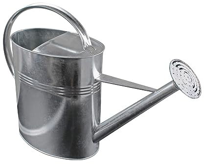 Arrosoir de Jardin Galvanisé 10 L - Intérieur et Extérieur - Métal Avec Tête de Douche Dévissable - Zinc Nostalgique Résistant Aux Intempéries