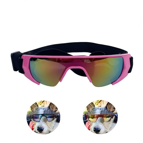 KAYNO Hundsolglasögon, hundsolglasögon små raser UV-skydd, PC vindtäta och dammtäta hundglasögon, coola solglasögon för teddy, katter och mer.