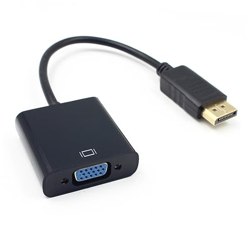 OSALADI Adaptador Displayport a Vga Convertidor De Vídeo Macho Vga Hembra para Conectar Ordenador o Proyector