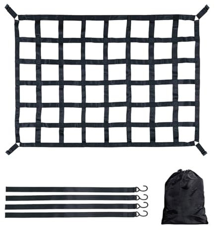 Rete di carico, 127 x 106 cm, per rimorchi, rete di carico pesante, per camion, SUV, rimorchi