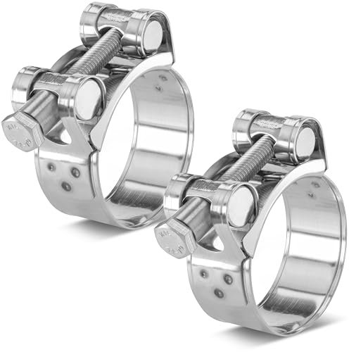 Poppstar 2 pezzi Fascette a bullone in acciaio inossidabile, campo di serraggio 40-43mm, larghezza banda 20mm, W4