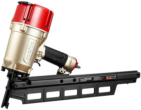 meite Air Framing Nailer, 21° Pneumatic Angle Framing Nail Gun, Compatible with 50-83mm 21&22 Degree Inclined Plastic Collated Framing Nails – Heavy Duty Framing and Finishing Tool (SN2183F)