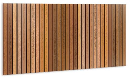Tulup Muraux Salle de bains Imperméable Autocollants pour la Cuisine 100x50cm Panneaux Adhesive PVC - Lattes en bois