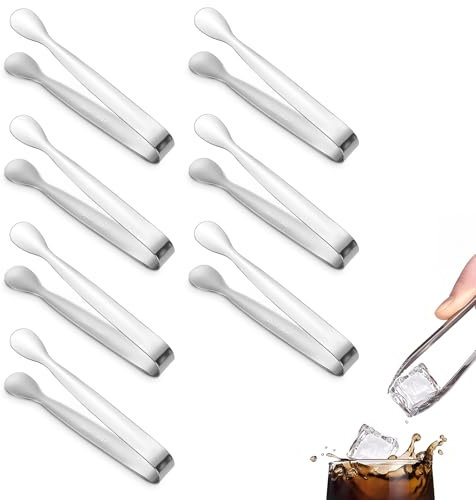 COCOMAX 6 Pcs Ice Cube Tongs, Stainless Steel Sweet Tongs, Sugar Cube Tongs for Sweet Jars, Ice Tongs for Bar and Tea Party Coffee Bar Kitchen