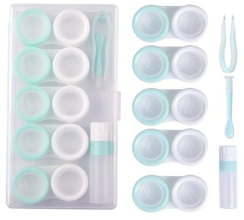 MYSUNBAR 5 Pairs Travel Contact Lens Cases, Contact Lens Storage, Contact Lens Container, Monthly Lenses, Contact Lens Case, Portable Contact Lens Box, multicoloured, Pocket organiser