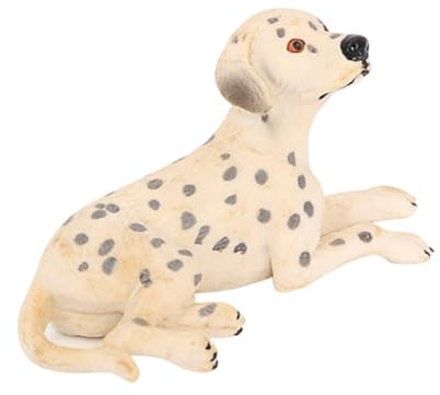TOYANDONA Hundeschmuck Liegende Fleckige Hundeverzierung Hundefiguren Desktop-tierfiguren Simulationshundemodell Feenfigur Mini-hasenfiguren Hund Tierskulptur Puppenhaushund Plastik