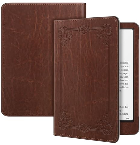 FINTIE Fodral för 7 tum Kindle Paperwhite 2024 (12:e generationen) och Kindle Colorsoft Signature Edition (1:a generationen) - Lättviktigt skyddsfodral med automatisk väckning/sömnfunktion, brun
