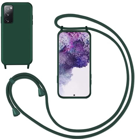 GoodcAcy Silikon Handykette Handyhülle für Samsung Galaxy S20 FE,Smartphone Necklace Hülle mit Band Schutzhülle mit Kette zum umhängen Halskette Flüssig Silikon Case für Samsung Galaxy S20 FE,Grün